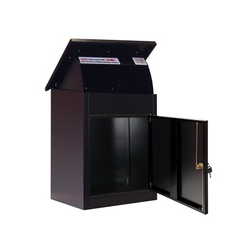 Phoenix Top Loading Parcel Box with Key Lock Black PB0581BK Post Boxes PN01169