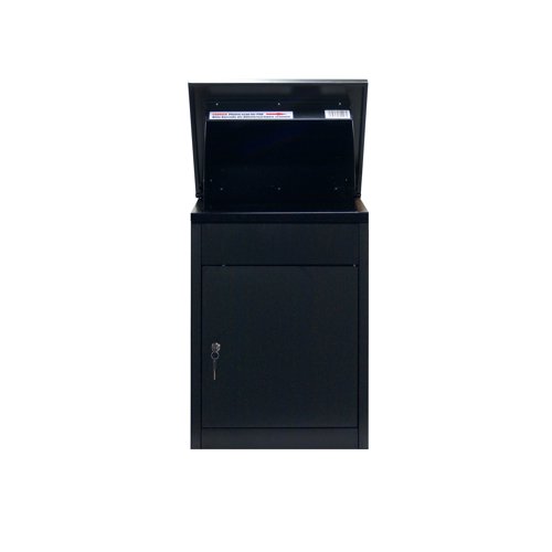 Phoenix Top Loading Parcel Box with Key Lock Black PB0581BK - PN01169
