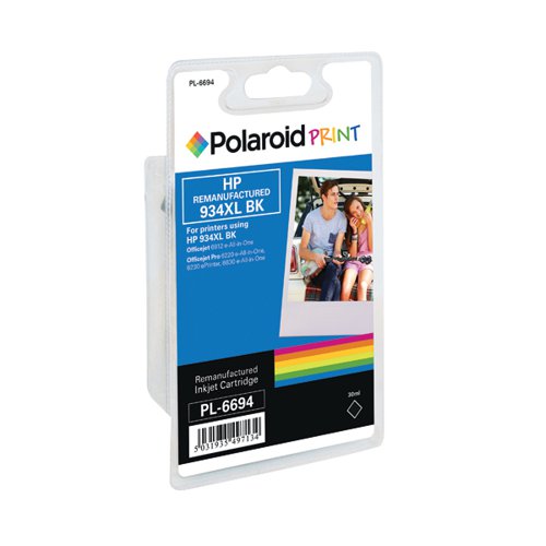 Polaroid HP 934XL Remanufactured Inkjet Cartridge Black C2P23AE-COMP PL
