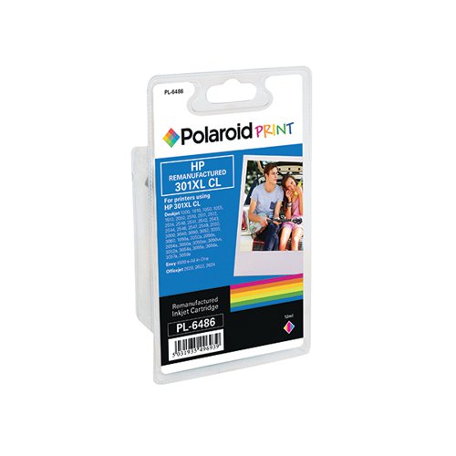 Polaroid HP 301XL Remanufactured Inkjet Cartridge Tricolour CH564EE-COMP PL
