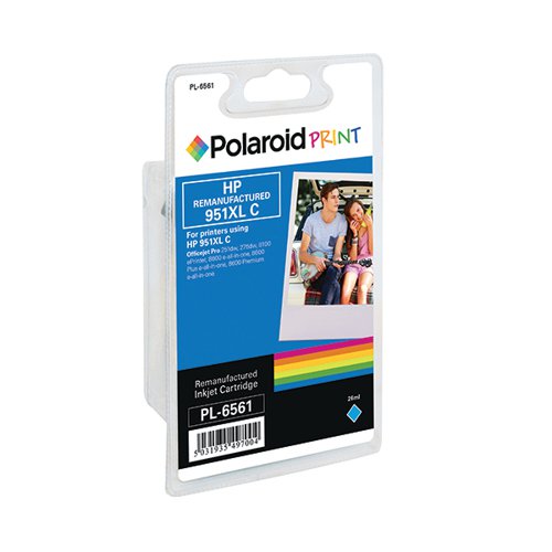 Polaroid HP 951XL Remanufactured Inkjet Cartridge Cyan CN046AE-COMP PL