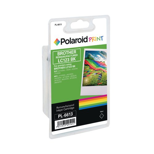 Polaroid Brother LC123BK Remanufactured Inkjet Cartridge Black LC123BK-COMP PL