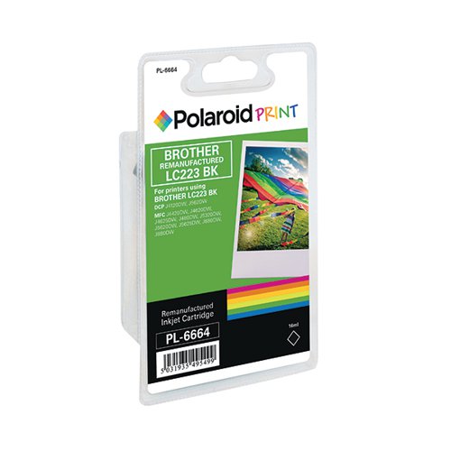 Polaroid HP LC223Bk Remanufactured Inkjet Cartridge Black LC223BK-COMP PL