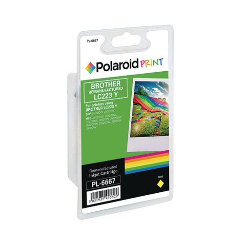 Polaroid Hp Lc223y Remfanufactured Inkjet Cartridge Yellow Lc223y Comp Pl