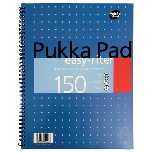 Pukka Pad Ruled Metallic Wirebound Easy-Riter Notepad 150 Pages A4 (Pack of 3) ERM009