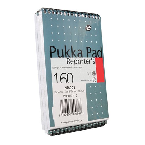 1 x Pukka Pad Reporters 160 Page Notepads 140 x 205 mm Metallic Blue Cover