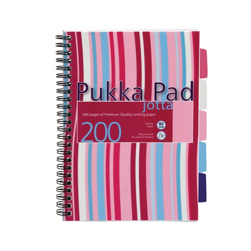 PP00262 Pukka Pad Stripes Polypropylene Project Book 250 Pages A5 Blue/Pink (Pack of 3) PROBA5