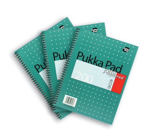 Part of the Metallic range, this Pukka Jotta notebook contains 200 pages of high quality 80gsm paper, which features 5mm squares for graphs and technical drawings. The pages are also perforated for easy removal. The wire binding allows the notebook to lie flat for easy note-taking. This pack contains 3 x A4 notebooks.