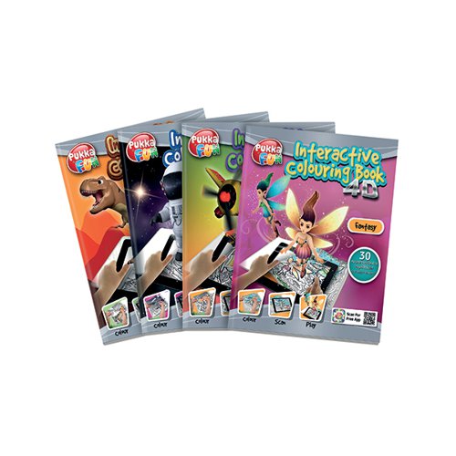 Pukka Fun Assorted Interactive Colour Books (Pack of 4) 8608-FUN