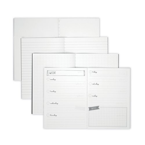 Pukka Pads Carpe Diem Notebook Monochrome A6 (Pack of 4) 9366-CD PP09366 Buy online at Office 5Star or contact us Tel 01594 810081 for assistance