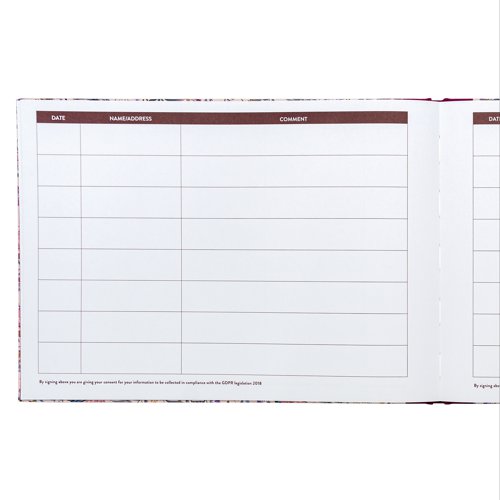 Pukka Pad Bloom Visitors Book Cream 9688-BLM - Pukka Pads Ltd - PP09688 - McArdle Computer and Office Supplies