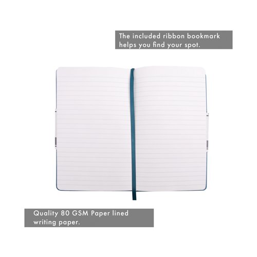 Pukka Pad Signature Soft Cover Notebook A5 215x135mm 192 Pages Teal 7752-SIG PP09805 Buy online at Office 5Star or contact us Tel 01594 810081 for assistance