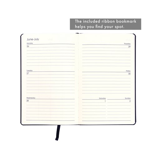 This premium Pukka Pad Carpe Diem cute and simple diary with a soft cover is filled with a structured layout enabling you to see each week's appointments and tasks at a glance over a week to view spread. Includes a ribbon bookmark and an elastic fastener so never lose track of your page. Includes a variety of sections for you to fill out daily, to help you track your goals, to-do's and schedule, also includes yearly and monthly calendars, lined notes pages and 12 month overviews. Pages in an 80gsm acid-free paper in cream colour. Also includes an expandable paper enclosed pocket.