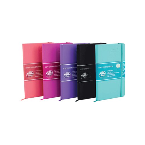 This stylish, professional Pukka Signature Casebound Notebook contains 192 pages of 80gsm ruled, acid free cream paper for sophisticated note-taking. The notebook features bright and vibrant soft covers and an additional expandable pocket for storing loose sheets of paper. A ribbon page marker helps you keep your place and the elasticated closure keeps contents secure. This pack contains five A5 notebooks in assorted colours.