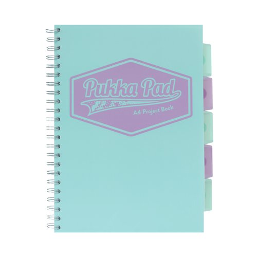A fun and colourful addition to your essential stationery, this pack of three Project Books comes from Pukka Pad's Pastel Range. These versatile notebooks include five colour-coded and re-positionable dividers with storage pockets for organisation. Each pad includes 200 pages of premium quality 80gsm paper with 8mm lines. The sheets are perforated for easy removal.