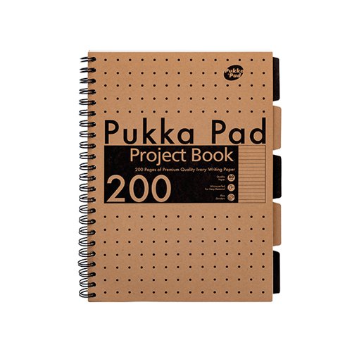 Pukka Pad Kraft Project Book 3-Pack A4 (Pack of 4) 9566-KRA