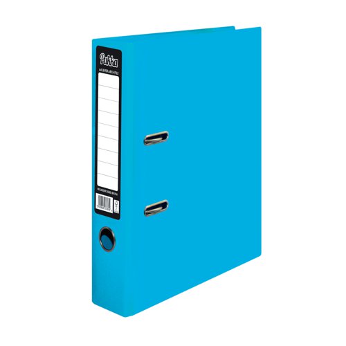 Keep documents and paperwork safe with these Pukka Brights lever arch files. The Brights come in a range of fun colours. With a useful lever arch mechanism suitable for A4 documents, the files are made in the UK from sustinable board and paper. Supplied in a pack of 10 blue files.