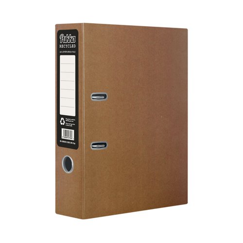 The Pukka Pad lever arch comes in Kraft and Black. With sustainability in mind, each lever arch is manufactured in the UK and made from 100% recycled card. Featuring a lever arch mechanism, the files are ideal for organisation and storage of paper documentation. Supplied in a pack of 10 Kraft coloured files.