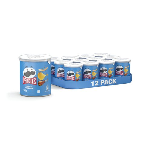 Pringles Salt and Vinegar Crisps 40g (Pack of 12) 7000273000 Food & Confectionery PRN10749