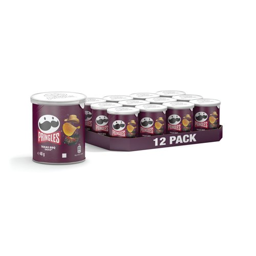 Pringles Texas BBQ Sauce Crisps 40g (Pack of 12) 7016194000 Food & Confectionery PRN16194