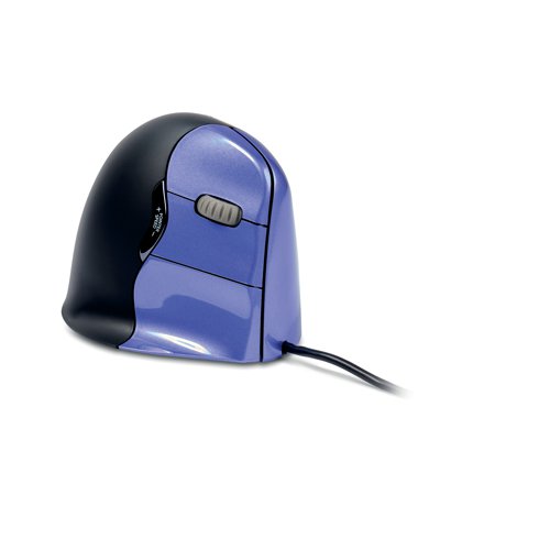 Bakker Elkhuizen Evoluent 4 Small Wired Right Handed Vertical Mouse Blue/Black BNEEVR4S PT99415 Buy online at Office 5Star or contact us Tel 01594 810081 for assistance