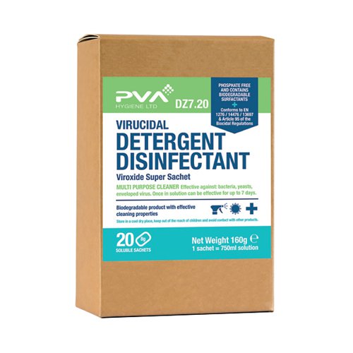 PVA Virucidal Detergent Disinfectant (Pack of 20) DZ7:20