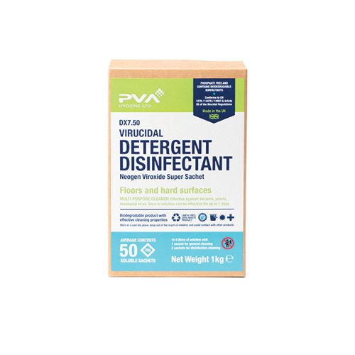PVA Hygiene Virucidal Disinfectant Sachets 5 Litre (Pack of 50) DZ7:50