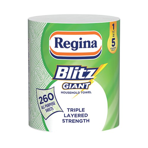 Regina Blitz Giant Household Towels 3-Ply Single Roll 260 Sheets C008157