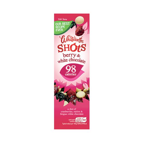 Whitworths Shots Berry and White Chocolate 25g (Pack of 16) C005082