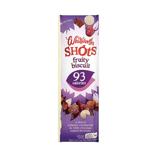 Whitworths Shots Fruity Biscuit 25g (Pack of 16) C005086