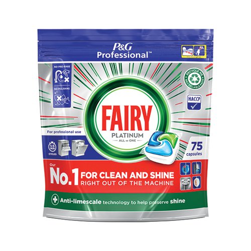 Fairy Platinum Original Dishwasher Capsules (Pack of 75) 8001090215512