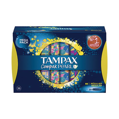 Tampax Compak Pearl Tampons Regular Mega Pack Box (Pack of 36) 76364