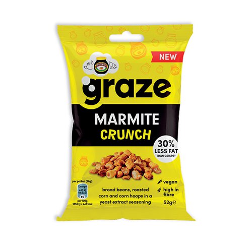 Graze Marmite Crunch Bag 52g (Pack of 18) 3249
