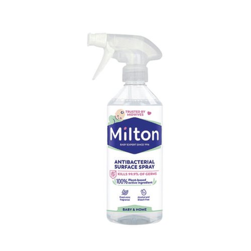 A 2-in-1 surface spray, cleans and disinfects. Suitable for use on all surfaces in the the home, and elsewhere. Cleaning highchairs, work tops, fridges, bathroom, potty and baby's bath. Alcohol-free and bleach-free. Bactericidal in 5 minutes EN 1276, EN13697 under dirty conditions. Active on Listeria, Legionella and MRSA. Yeasticidal in 5 minutes EN 1650 et EN13697 under dirty conditions on Candida albicans (agent responsible for thrush). Virucidal: Effective on Influenza A/HIN1 in 5 minutes EN 14476+A1: 2015. Effective on enveloped viruses in 5 mins according to EN 14476: 2015. Effective on Bovine Coronavirus in 5 mins according to EN 14476: 2013+A2:2019.