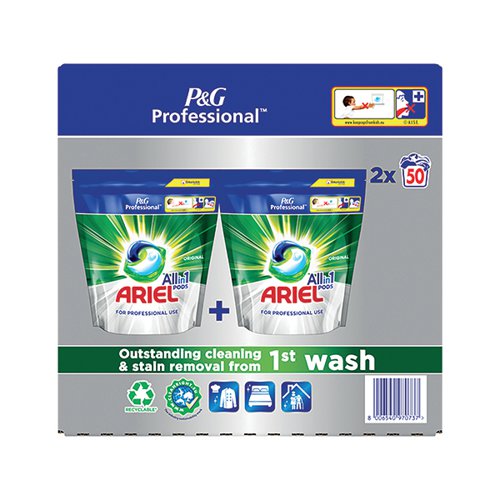 Ariel Professional Liquipods All in One Regular 2x50 Pods (Pack of 2) C007292