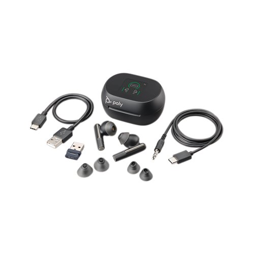 Poly Voyager Free 60+ UC True Wireless Stereo Earbud +Touchscreen Charge Case USB-A 216065-01 PY18798 Buy online at Office 5Star or contact us Tel 01594 810081 for assistance