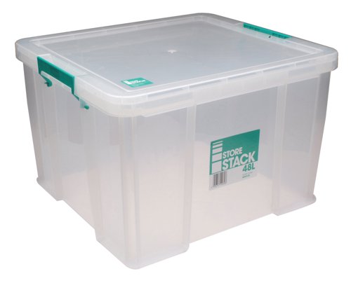 StoreStack 48 Litre Storage Box W490xD440xH320mm Clear RB90125 - StoreStack - RB90125 - McArdle Computer and Office Supplies