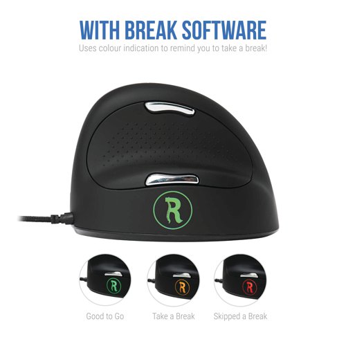 R-GO HE Break Ergonomic Vertical Wired Mouse Medium Right Hand RGOBRHESMR Mice & Graphics Tablets RG49062