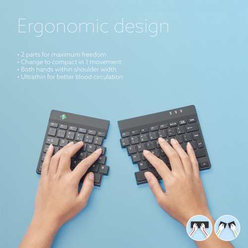 R-GO Split Ergonomic Keyboard Wired Black RGOSP-UKWIBL