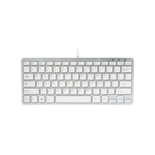 R-GO Compact Ergonomic Wired Keyboard White RGOECUKW