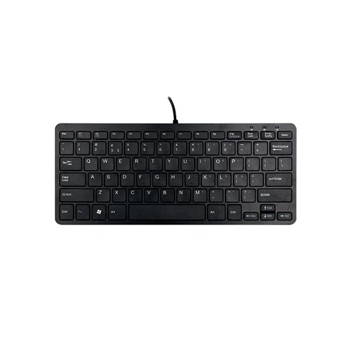 R-GO Compact Ergonomic Wired Keyboard Black RGOECUKBL