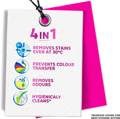 RK00009 | Vanish Oxi-Action Pink Powder provides amazing first time stain removal even in cold wash cycles. Lifting deep stains from fibres, the Chlorine-free formula keeps colours safe. For use on everyday coloured fabrics such as cotton and polyester, simply add a scoop to the wash along with regular detergent. Supplied in a 1.5kg tub.