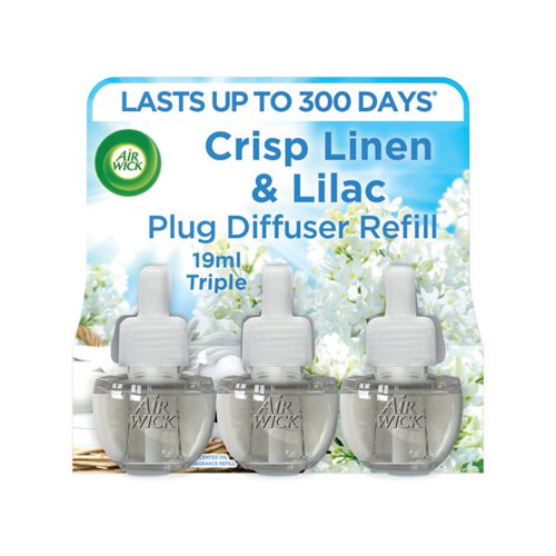 Air Wick Liquid Electric Plug Diffuser Refill 19ml Triple Pack Crisp Linen/Lilac (Pack of 5) 3201453
