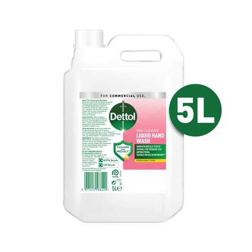 Dettol Pro Cleanse Antibacterial Hand Wash Soap Citrus 5L 3253761 RK88420 Buy online at Office 5Star or contact us Tel 01594 810081 for assistance