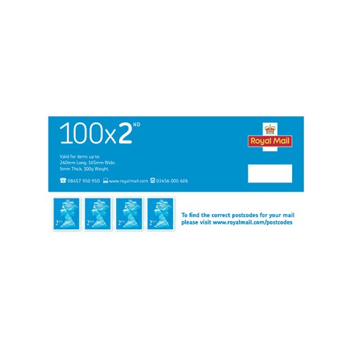 Second Class Postage Stamps Pack 100 SDN2