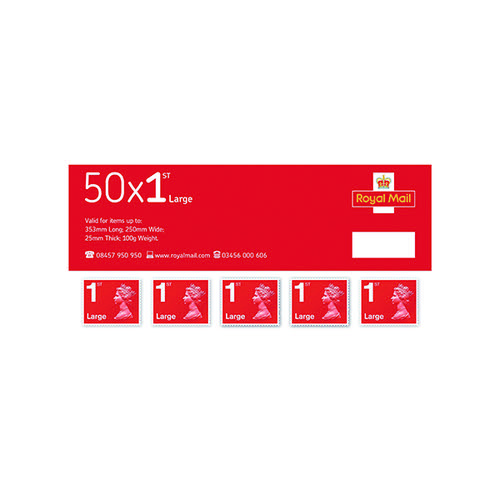 First Class Large Letter Postage Stamps Pack of 50 SLDN1