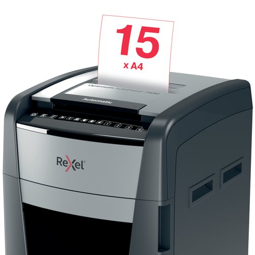 Rexel Optimum AutoFeed+ 750M Micro-Cut P-5 Shredder Black 2020750M - ACCO Brands - RM38765 - McArdle Computer and Office Supplies