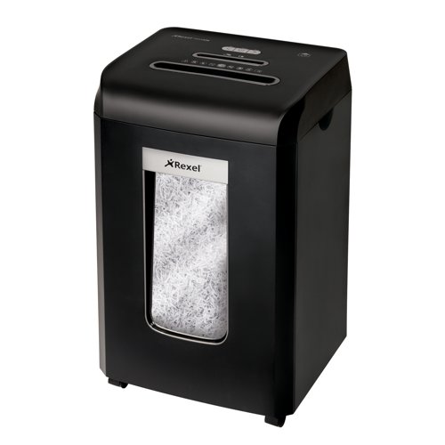 Rexel ProMax QS RSX1538 shreds up to 15 sheets (80 gsm) at a time into P-4 (4x40mm) cross-cut pieces, with a 38L bin which holds 675x A4 sheets. Capable of shredding staples, paper clips and credit cards, the ProMax makes it easy to release paper jams with the manual auto reverse/forward control feature.