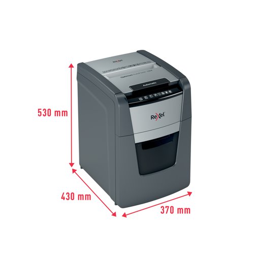 Rexel Optimum AutoFeed+ 100X cross-cut shredder automatically shreds up to 100x A4 sheets of paper (80gsm) at a time, into P-4 (4x28mm) cross-cut pieces. This auto feed shredder machine is a sophisticated office shredder, featuring a 34L pull out bin. The auto-feed removes the need to manually feed paper, and with the capability to accept staples and paper clips, the tedious process of manual removal is also unnecessary. 20 GBP /Euro Cashback Claim at www.cashback.officerewards.eu