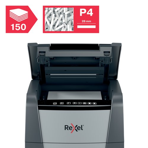 RM50465 Rexel Optimum AutoFeed+ 150X Cross-Cut P-4 Shredder 2020150X